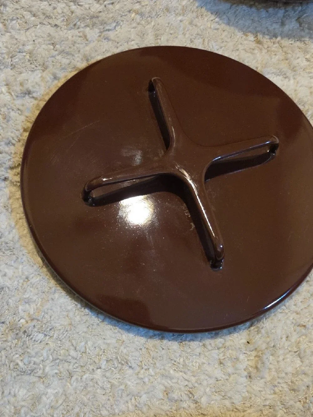 Vintage Dansk Kobenstyle Enamel Dutch Oven in a chocolate